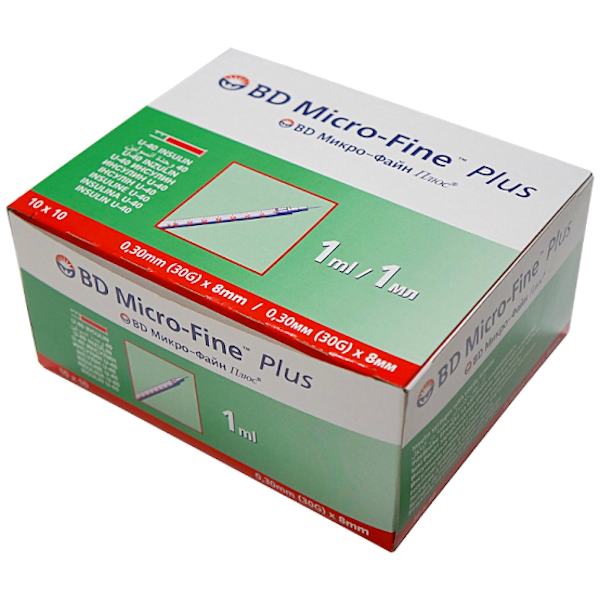 BD Micro-Fine Plus – Insuline Injectiespuiten met Naald (10 × 1 ml)